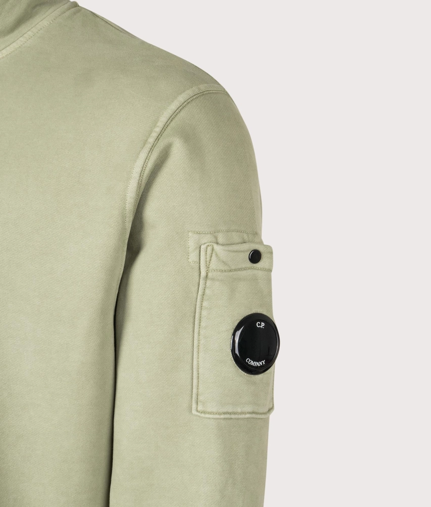 CP Company Mens Diagonal Fleece Quarter Zip Sweatshirt